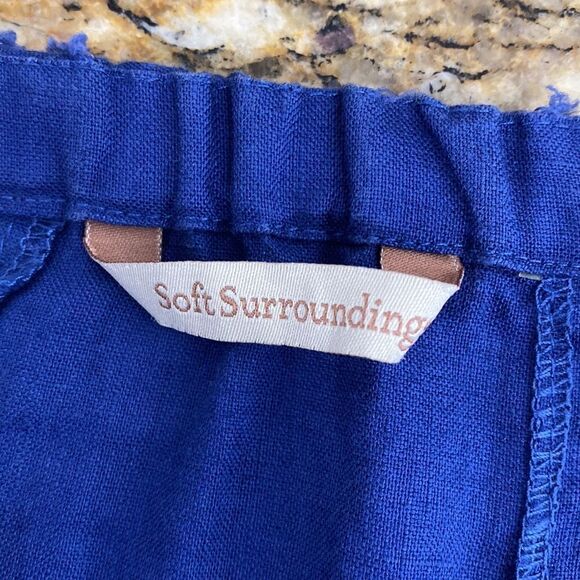 Soft Surroundings royal blue A-line raw hem skirt size S - Picture 3 of 5